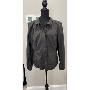 Vintage Andrew Oliver Jacket Gray Solid Pleated Women's Size 16